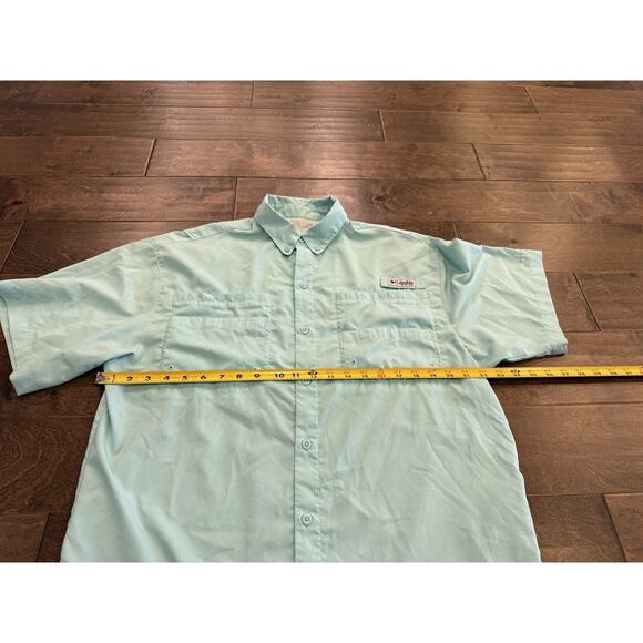 Columbia PFG Mens Green Omni-Shade Vented Short Sleeve Shirt Size L FM7266 - Picture 9 of 9